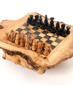 Rustique Jeu D'échecs 30 Cm bois olivier 2
