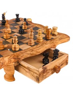 Rustique Jeu D'échecs 30 Cm bois olivier 2