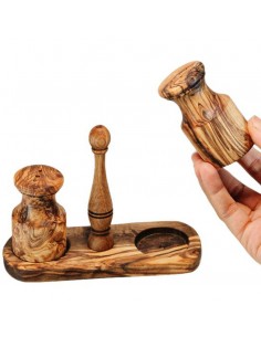 Porte de sel et de poivre en bois d’olivier